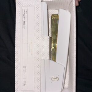 GQ White & Gold Swingline Stapler - Sleek Home Office Stapler